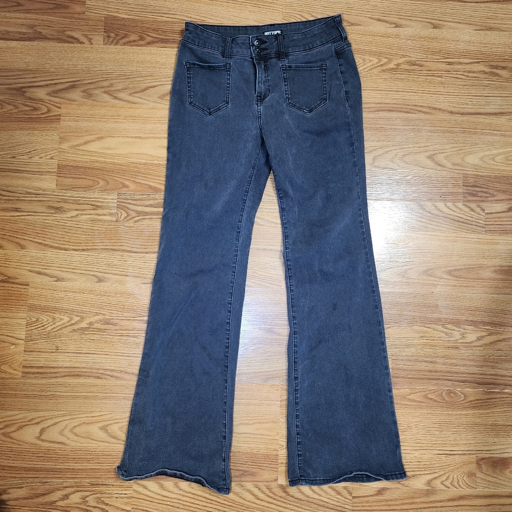 Hot Topic Jeans Size 9 Wide Leg Flare  Grunge Y2K Festival Skater Goth